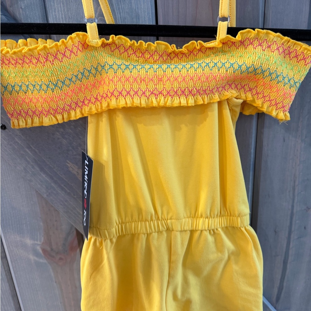 Limited Too NWT Yellow Smoked Romper Size 2T includes matching Scrunchie - Picture 2 of 6